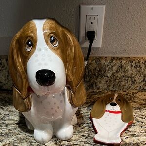 Pioneer Woman Dog Charlie Cookie Jar and Spoon Rest